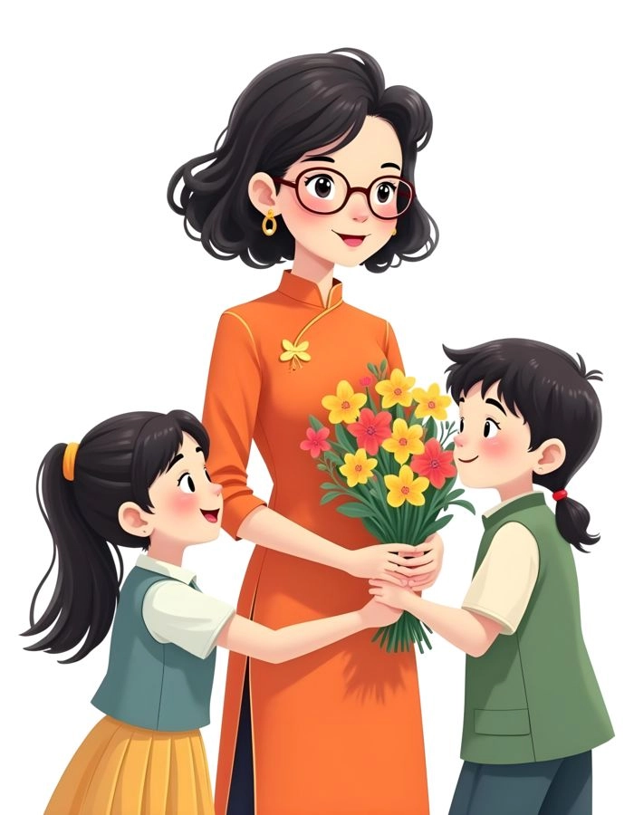 Lời tri ân đẹp từ Bài thơ Đoá hoa dành tặng cô thân yêu