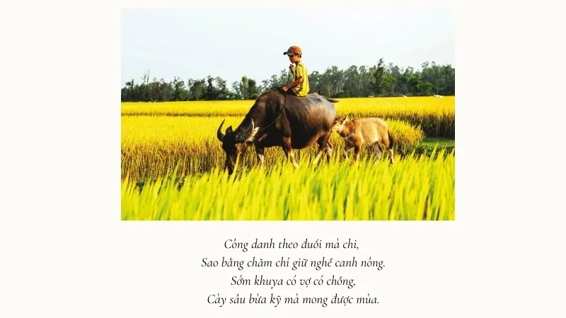 Công danh theo đuổi mà chi, Sao bằng chăm chỉ giữ nghề canh nông