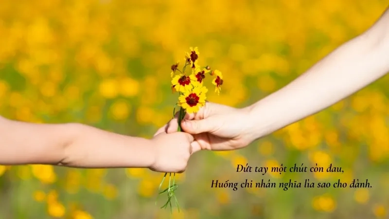 Đứt tay một chút còn đau, Huống chi nhân nghĩa lìa sao cho đành