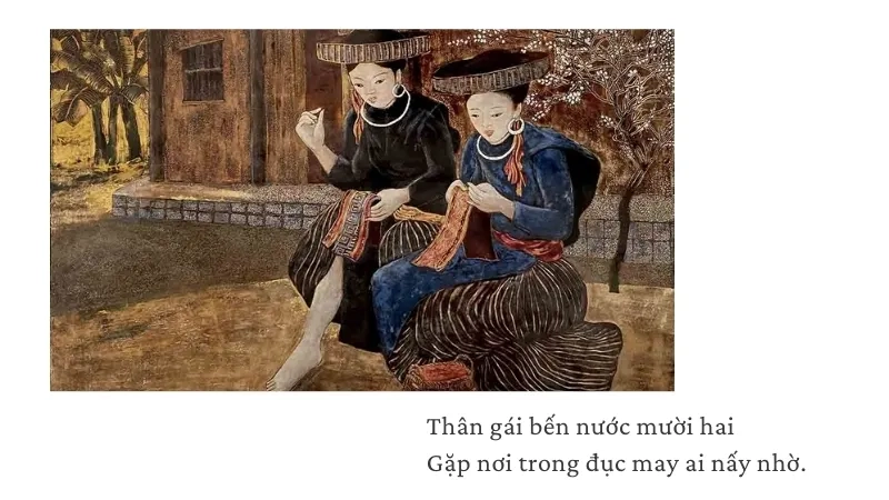 Thân gái bến nước mười hai Gặp nơi trong đục may ai nấy nhờ