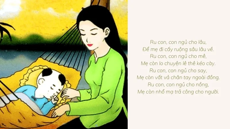 Ru con, con ngủ cho lâu, Để mẹ đi cấy ruộng sâu lâu về
