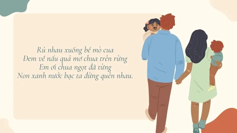 Rủ nhau xuống bể mò cua Đem về nấu quả mơ chua trên rừng