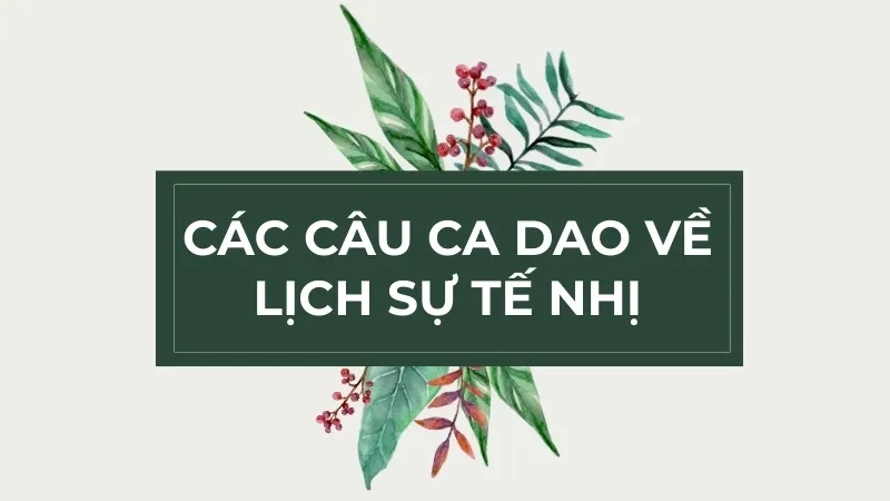Các câu ca dao về lịch sự tế nhị