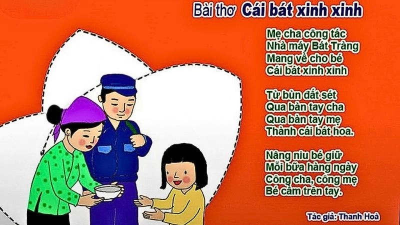Bài thơ Cái bát xinh xinh khơi dậy tình cảm gia đình sâu sắc