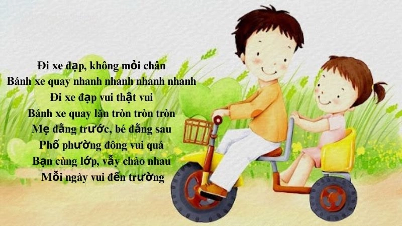 Bài thơ Đi xe đạp vui nhộn trên mọi nẻo đường