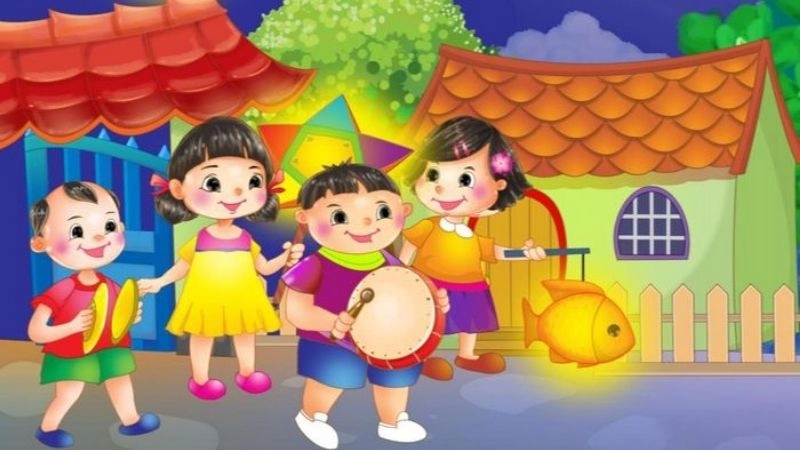Bài thơ Rước đèn tháng tám lung linh đêm hội vui