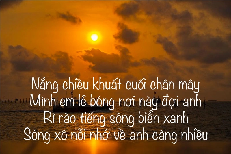 Bài thơ về hoàng hôn trải dài Hoàng hôn ly biệt xót xa