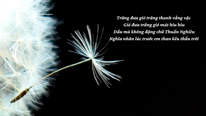 Trăng đưa gió trăng thanh vằng vặc Gió đưa trăng gió mát hiu hiu