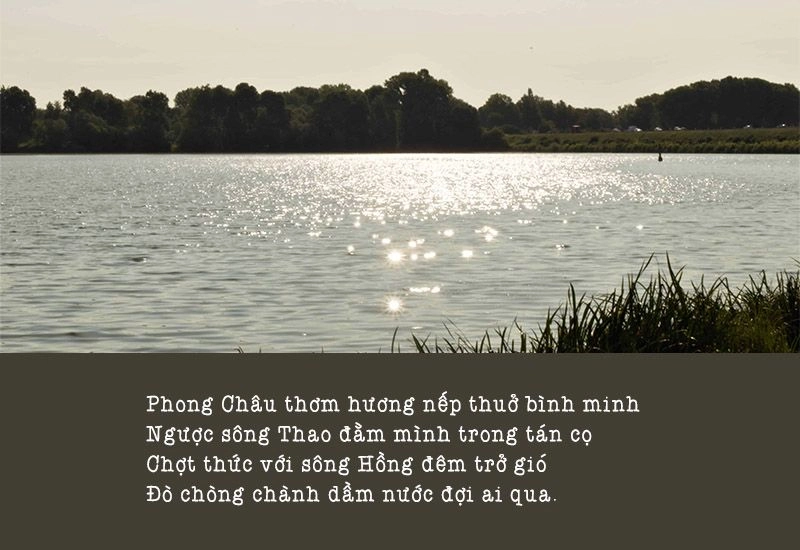 Mây giăng vờn sáng trăng Phong Châu lặng yên